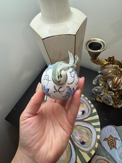 Reserved beautiful hand painted porcelain ornament ￼