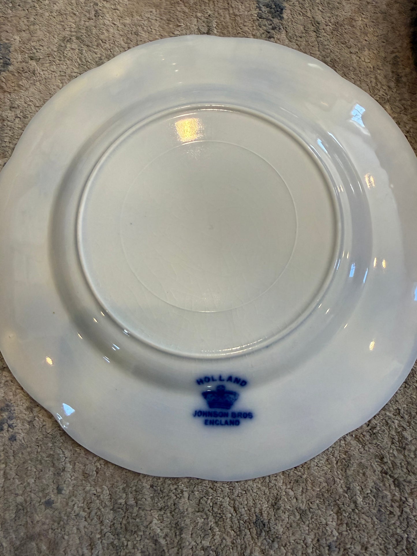 Live 5/26 for Debbie O - Antique Johnson Brothers Flow Blue Set of 4 Salad Plates 8”