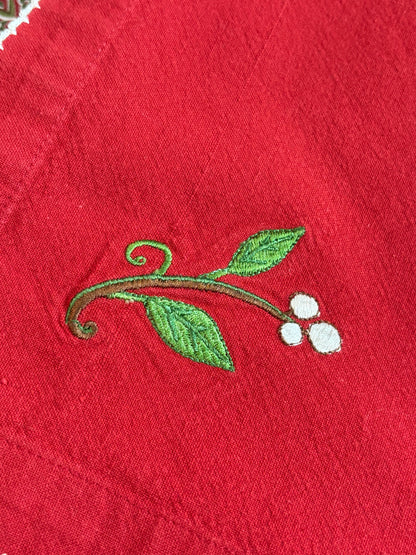 Set (12) Vintage Holiday Napkins with contrast stitching