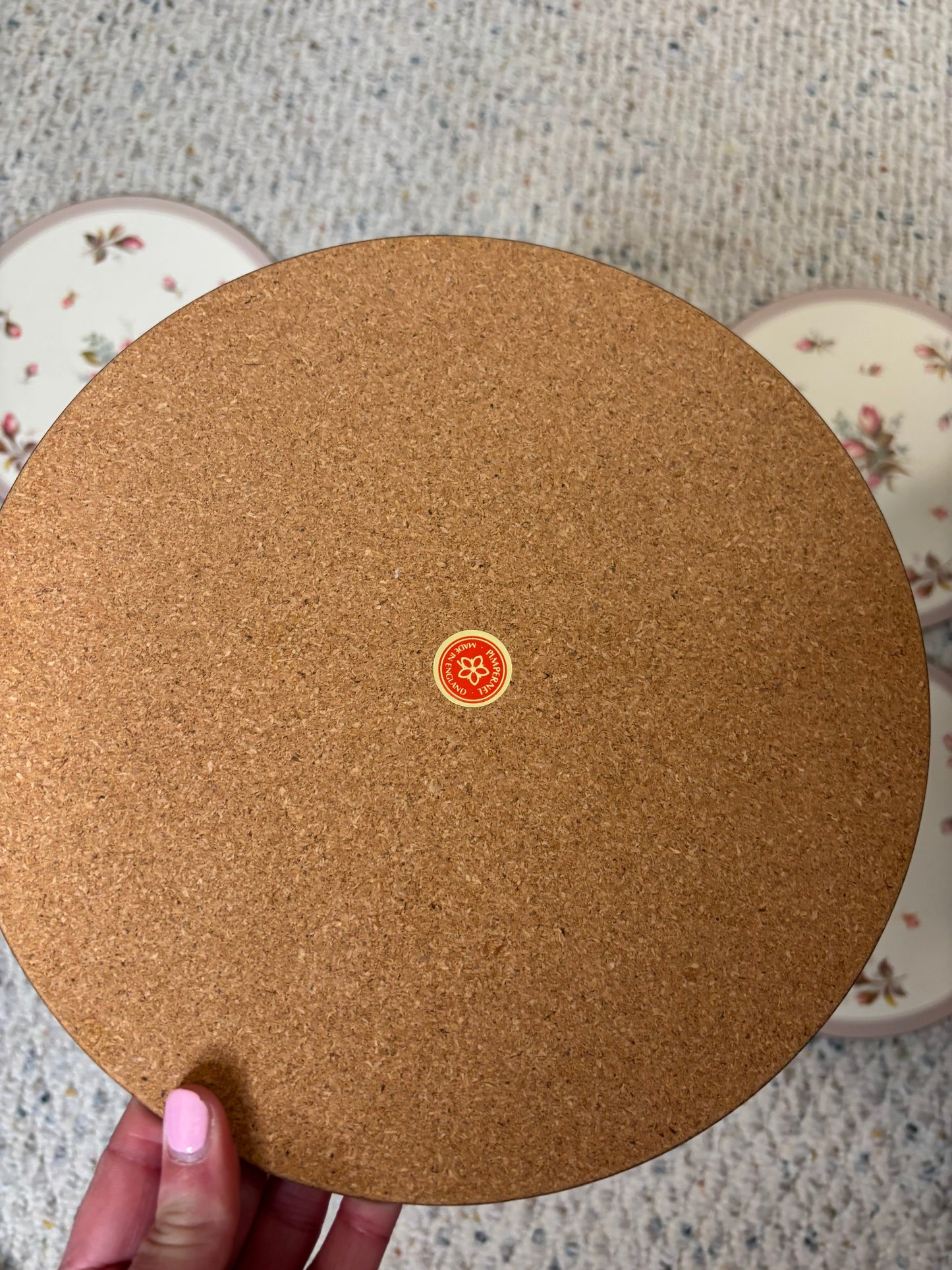 Vintage Pimpernel Rosebud round placemats set of 6!