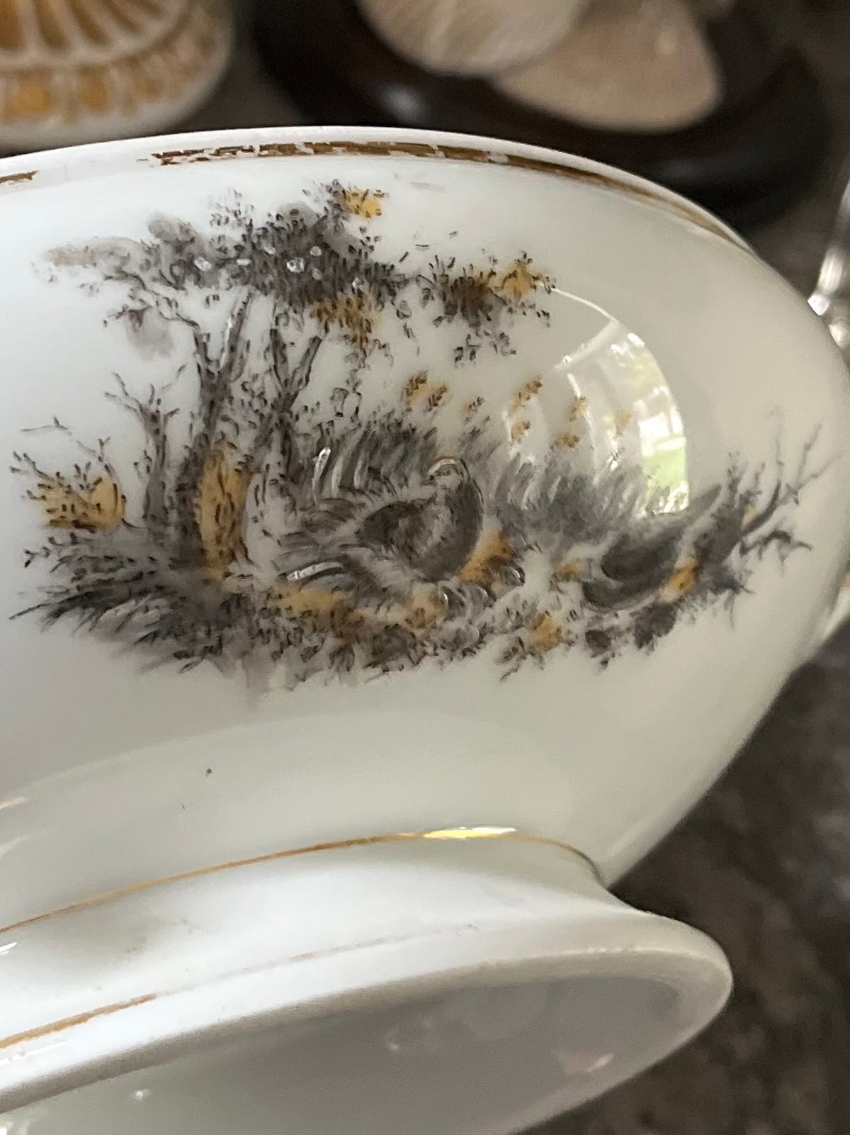 Live 09/22 Exceptional 19th C Haviland Limoges Hand-Painted Pastoral & Game Covered Vegetable Dish