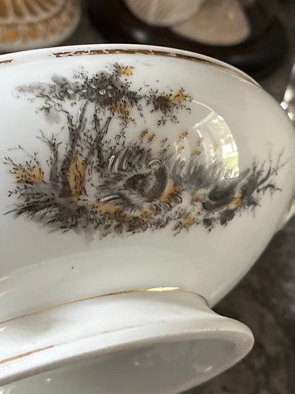 Live 09/22 Exceptional 19th C Haviland Limoges Hand-Painted Pastoral & Game Covered Vegetable Dish