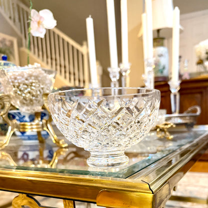 Sparkling Vintage brilliant cut crystal candy dish or trinket bowl