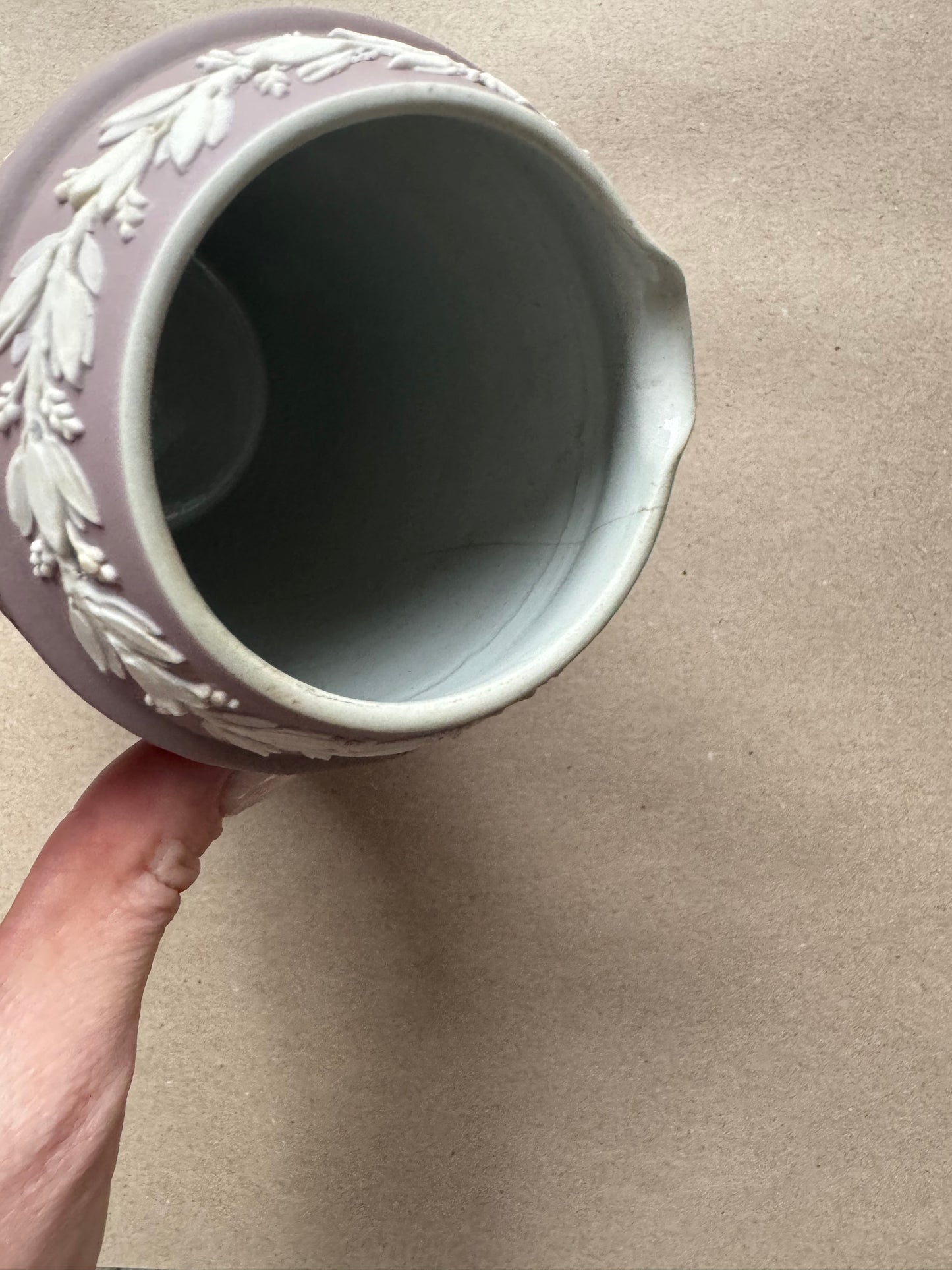 Lilac Wedgewood large pitcher 7” tall