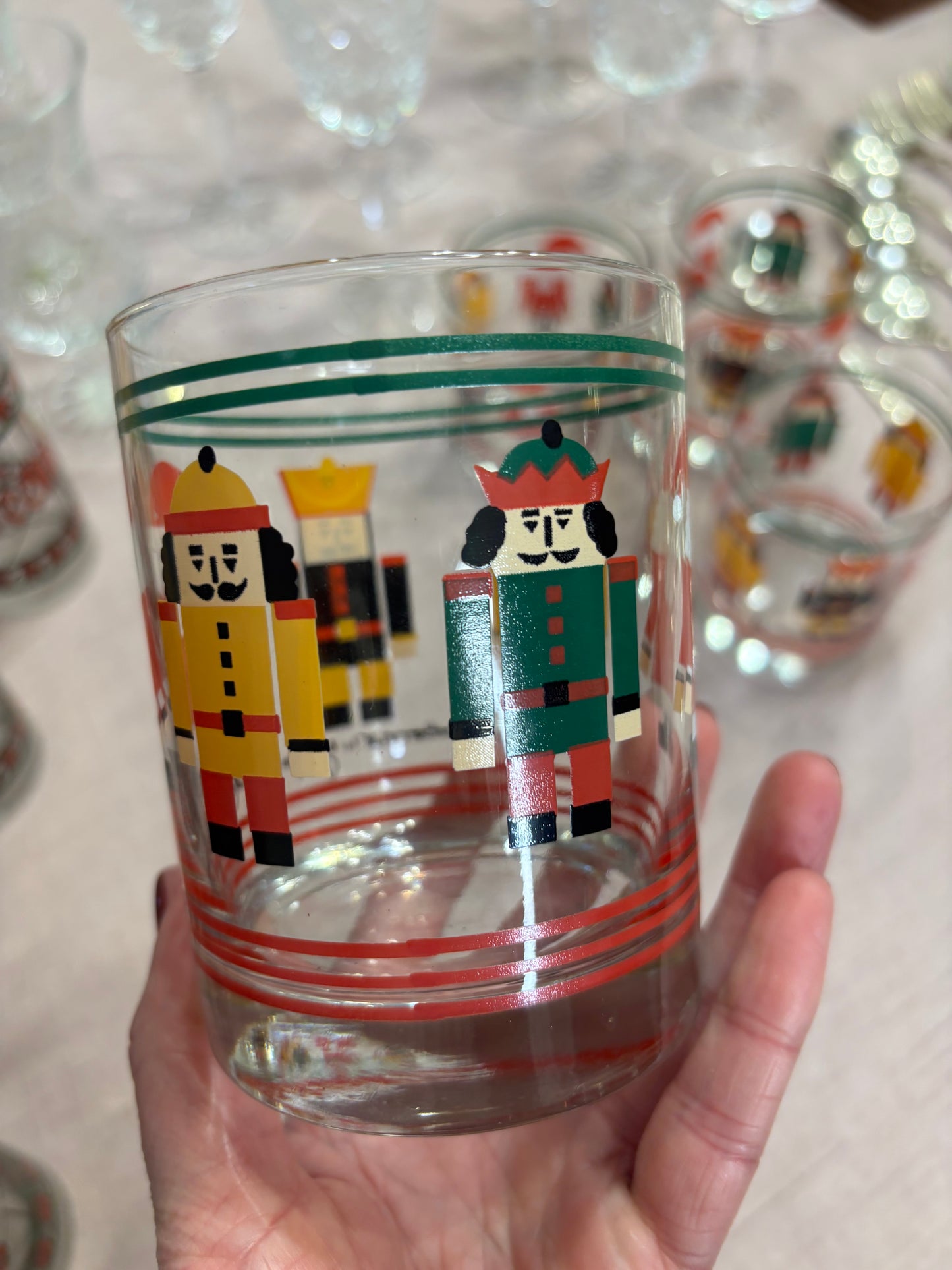 Georges Briard Christmas nutcracker and Santa glasses set of 4!