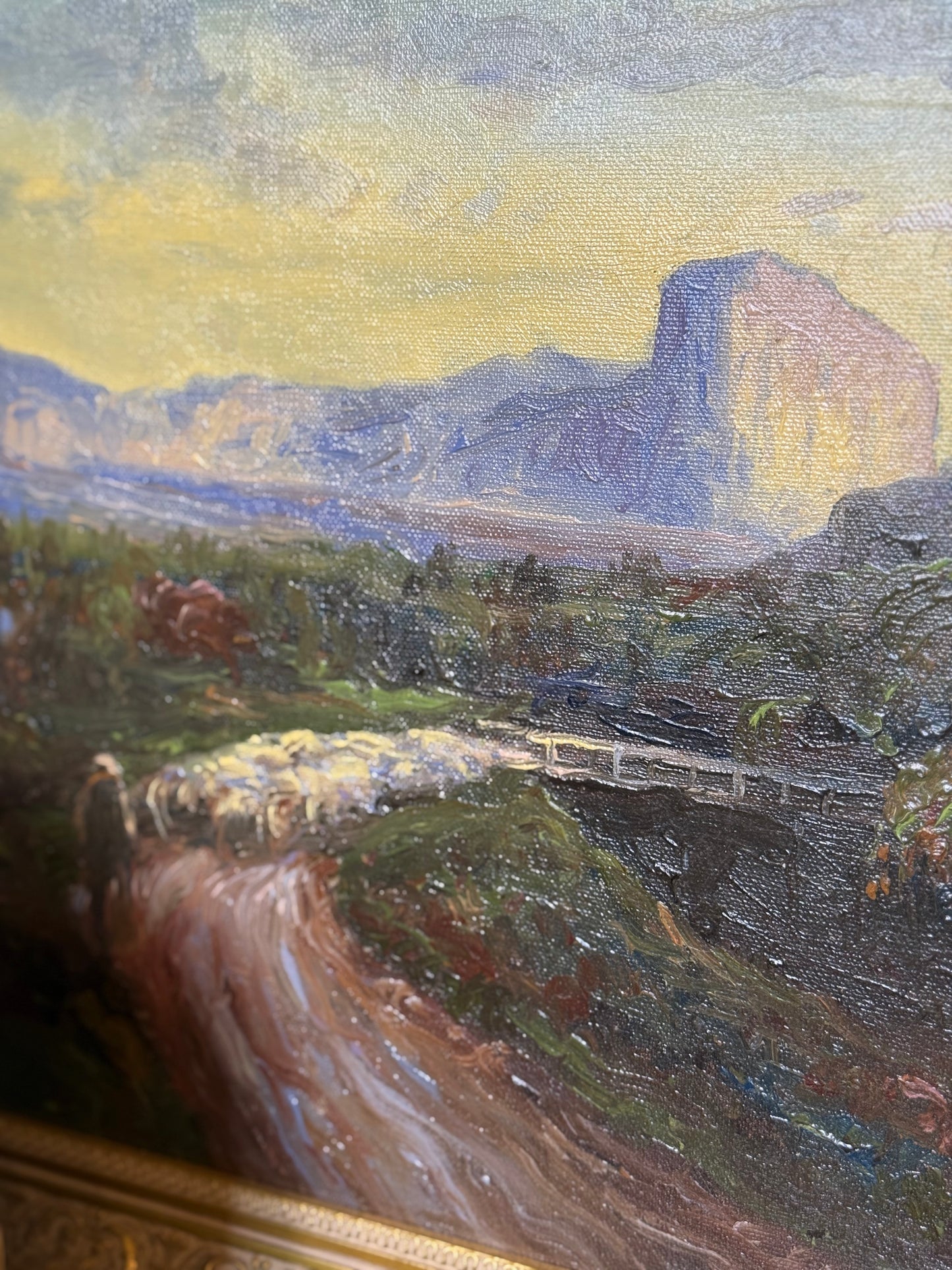 Antique Oil Painting by Henry Hulsmann (1849–1930) Framed Size: 24” x 18”