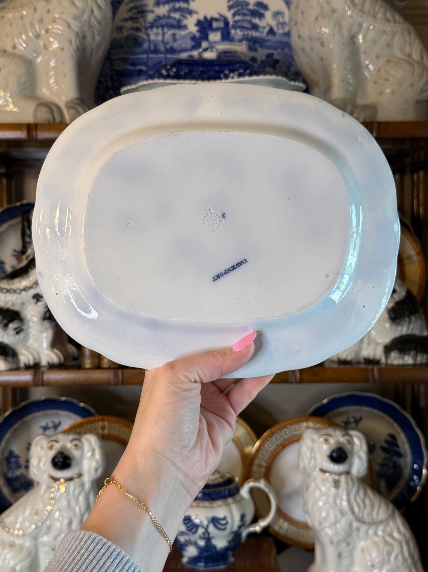 Antique English Davenport Imari Oval Serving Platter | Ironstone | 10.5” x 8.5” | c.1835–1855