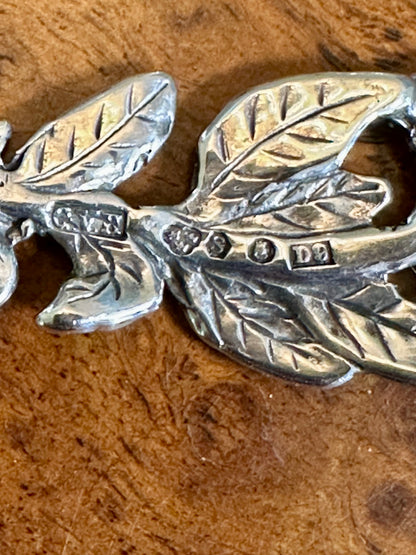 Antique Swedish 830 Silver Rose-Handled Serving Spoon | Hallmarked Stockholm Assay, Early 20th Century