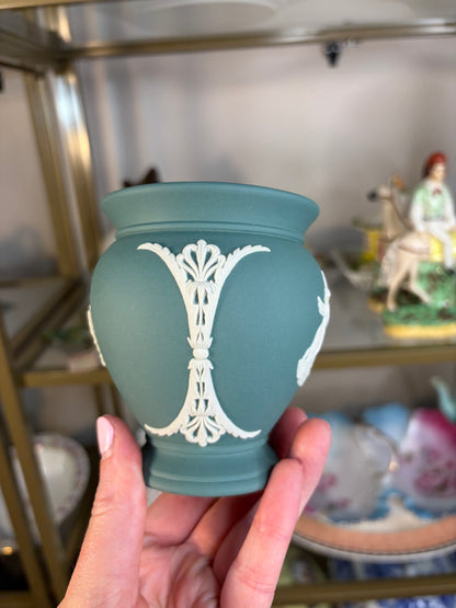 Beautiful teal Wedgwood vase!