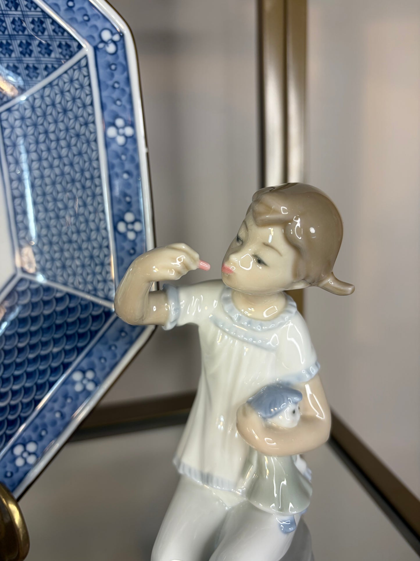 Lladro Girl with Doll figurine!