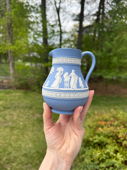 Light blue Wedgewood water pitcher 5”