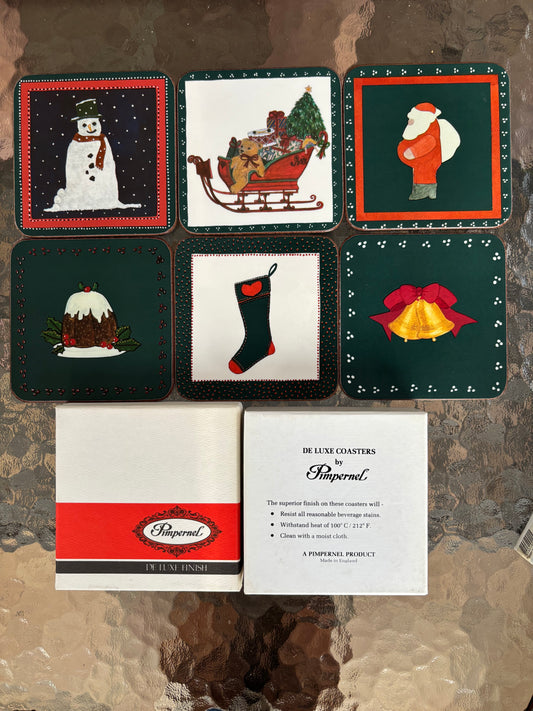Pimpernel Christmas coasters set of 6! In original box! In excellent condition! Two sets available, sold separately.