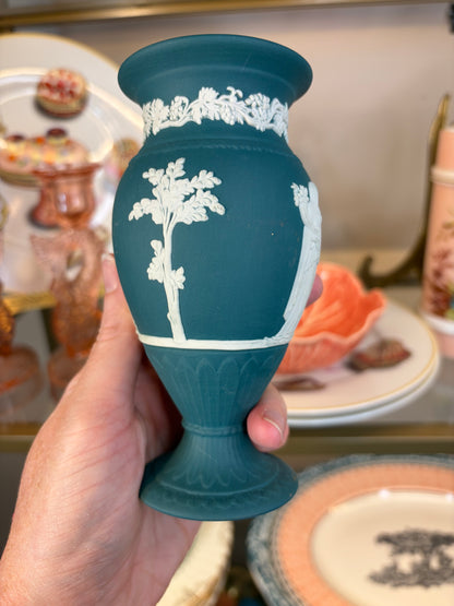 Beautiful Teal Wedgwood vase!