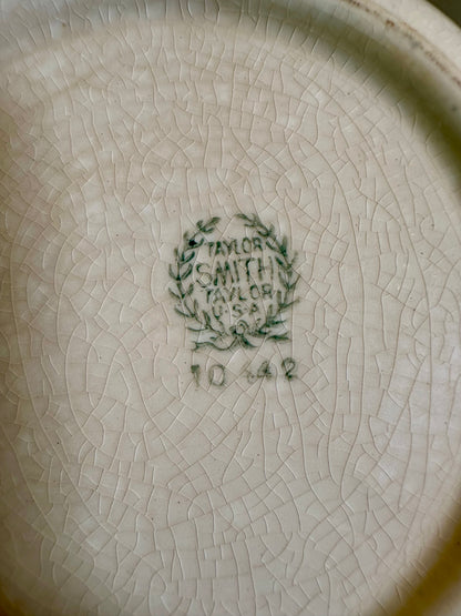 Taylor, Smith & Taylor “Dogwood” Blue Round Vegetable Bowl, c. 1940’s