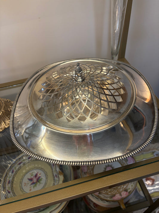Lovely silver Rockford and Co. flower frog display!