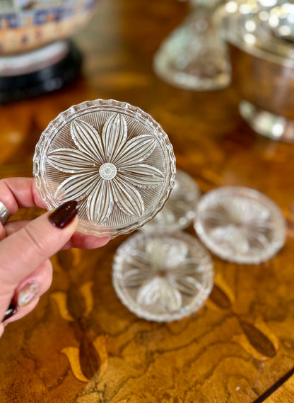 Vintage Val Saint Lambert Belgian Crystal Coasters | Set of Four