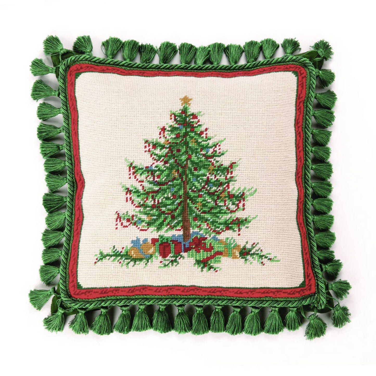 Classic Christmas Needlepoint Pillow - Sally Eckman Roberts