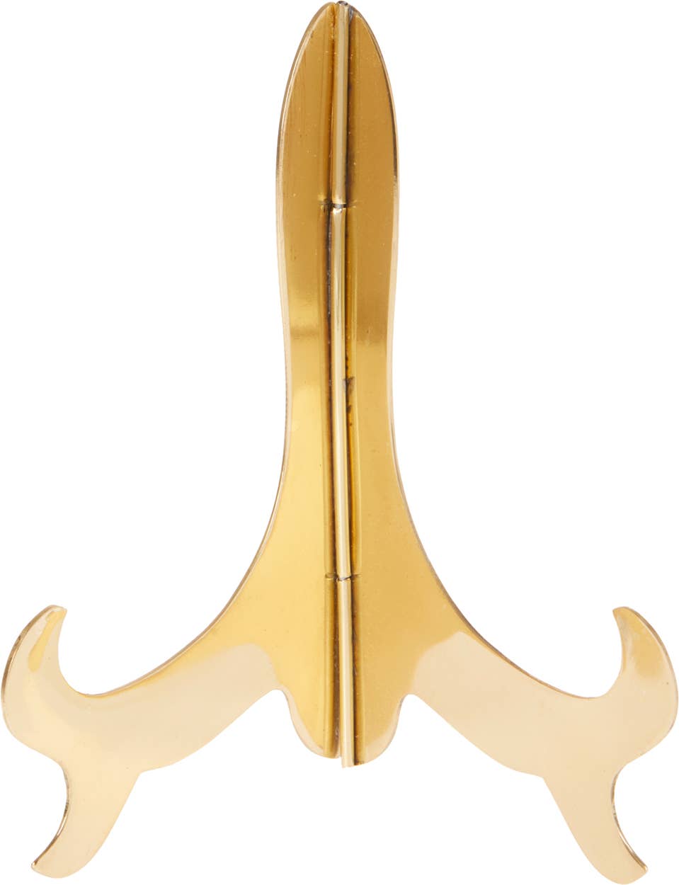 Bard's Hinged Brass Plate Stand, 7" H x 6" W x 4.25" D