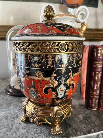 ⚜️Reserved Live 09/08 United Wilson Chinoiserie Lidded Pot With Original Stand