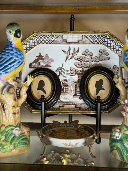 Pair of Antique Silhouette Portraits – George & Martha Washington, Foster Bros. Boston