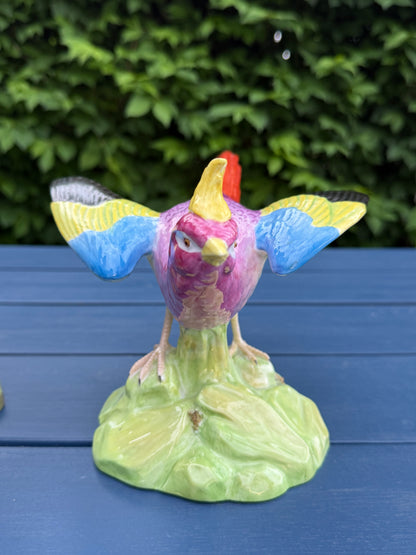 Rare - Antique Pair Copeland Spode China Porcelain Birds, Circa 1915 | English Hand-Painted Figures
