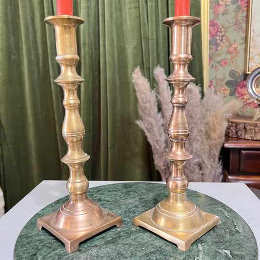 Gorgeous heavy bronze candle holders 12”H