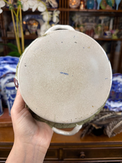 Spode “Tumbledown Dick” Chestnut Basket & Stand | Polychrome Chinoiserie | c.1820 | 9.5” D | #DA4592