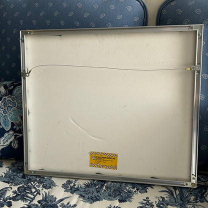 Delightful bunny rabbit signed watercolor custom framed wall art 21 x 18