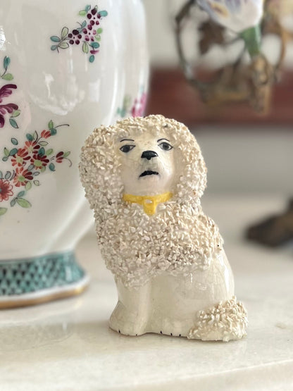 ⚜️Reserved Live 09/08 Antique Mini Staffordshire Sanded Poodle