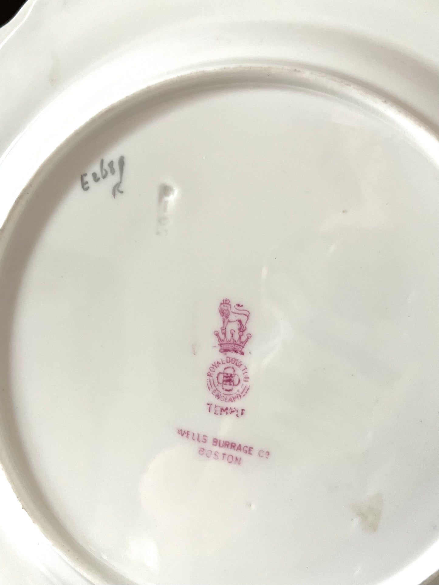 Reserved Live 7/7 Antique Royal Doulton “Temple” Porcelain Cabinet Plate | Wells, Burrage & Co., Boston
