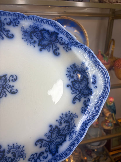 Antique Johnson Bros. Flow Blue Princeton platter! Circa 1900-1912