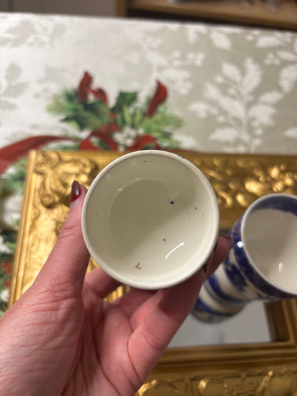 Lovely Blue Willow egg cups pair!