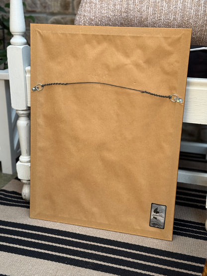 Framed 1785 Hand-Colored Engraving – Little Brown Bittern, North American Bittern & Bivalves, 20x16”