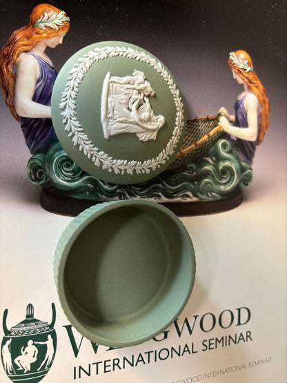 Wedgwood Jasperware Green trinket box!