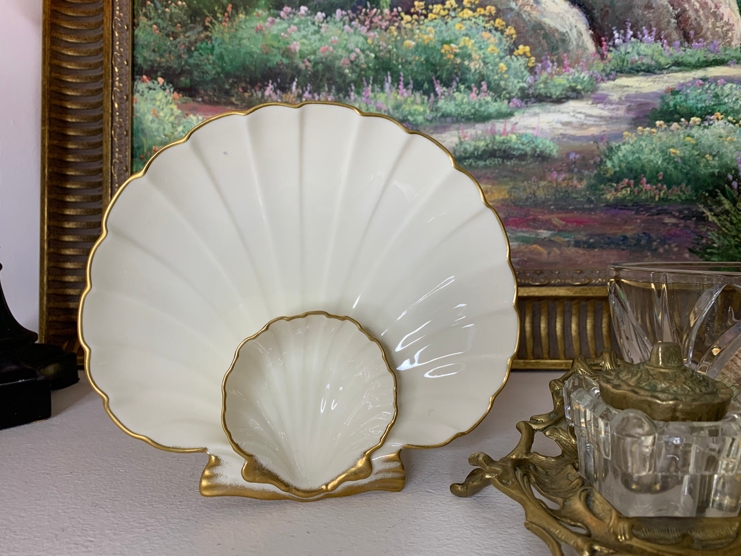 Lovely Lenox Aegean Shell dip tray with 24k gold - Excellent condition!