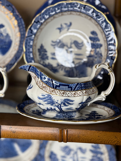 Vintage 1950's Booths Real Old Willow | Scalloped Gravy (BASE ONLY) | Blue & White | English Transferware | A8025