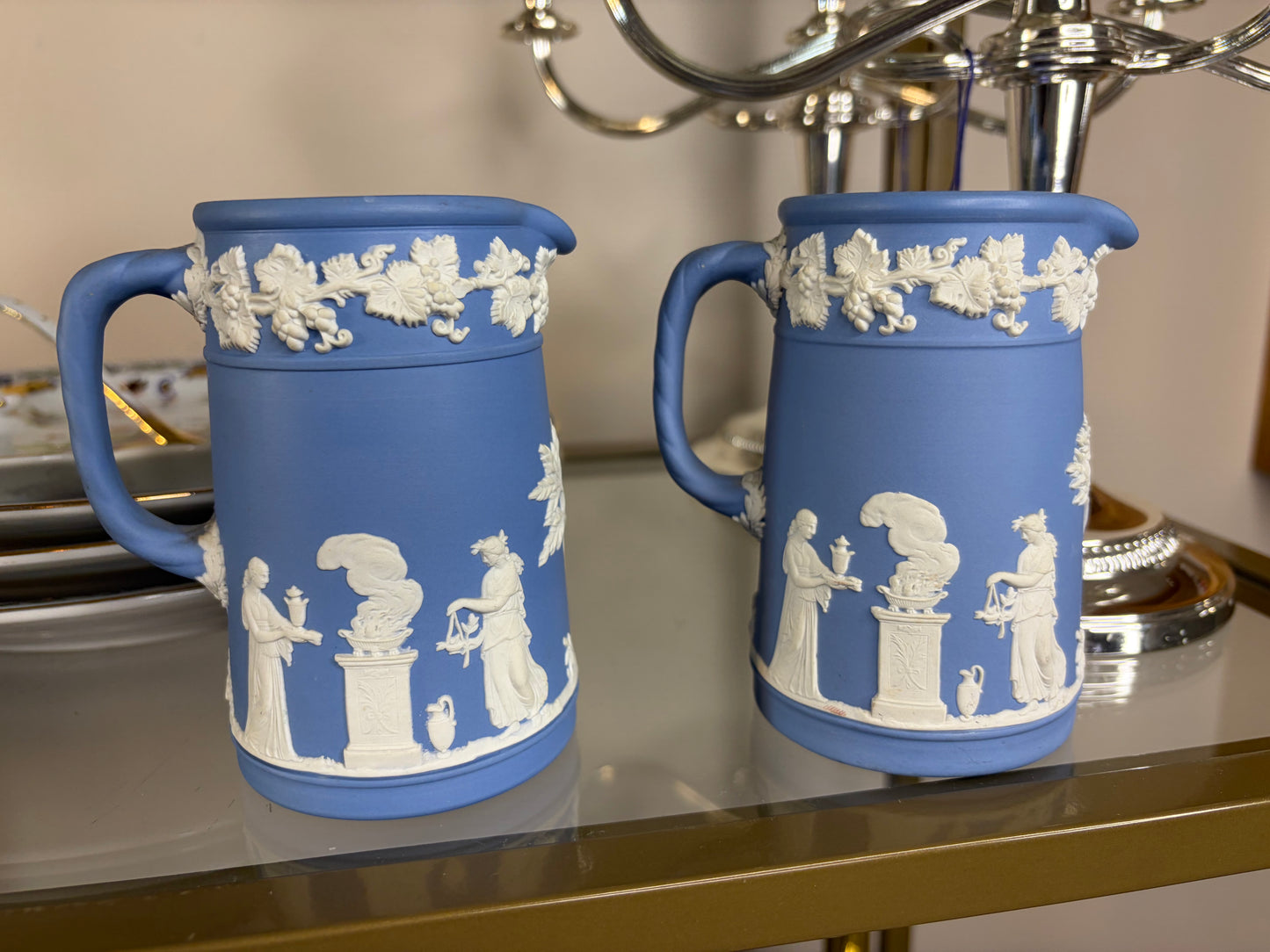 Wedgwood Jasperware small pitcher with rope design handle! Two available; sold separately!