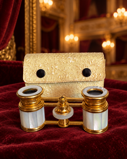 Vintage Mother-of-Pearl Opera Glasses with Fitted Case