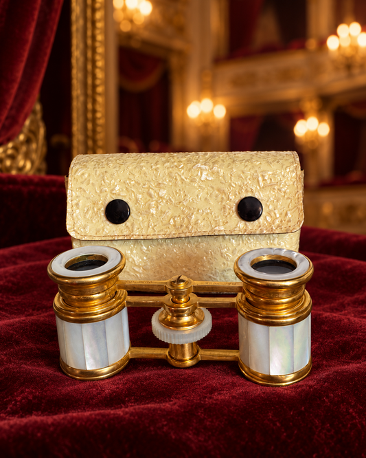 Vintage Mother-of-Pearl Opera Glasses with Fitted Case