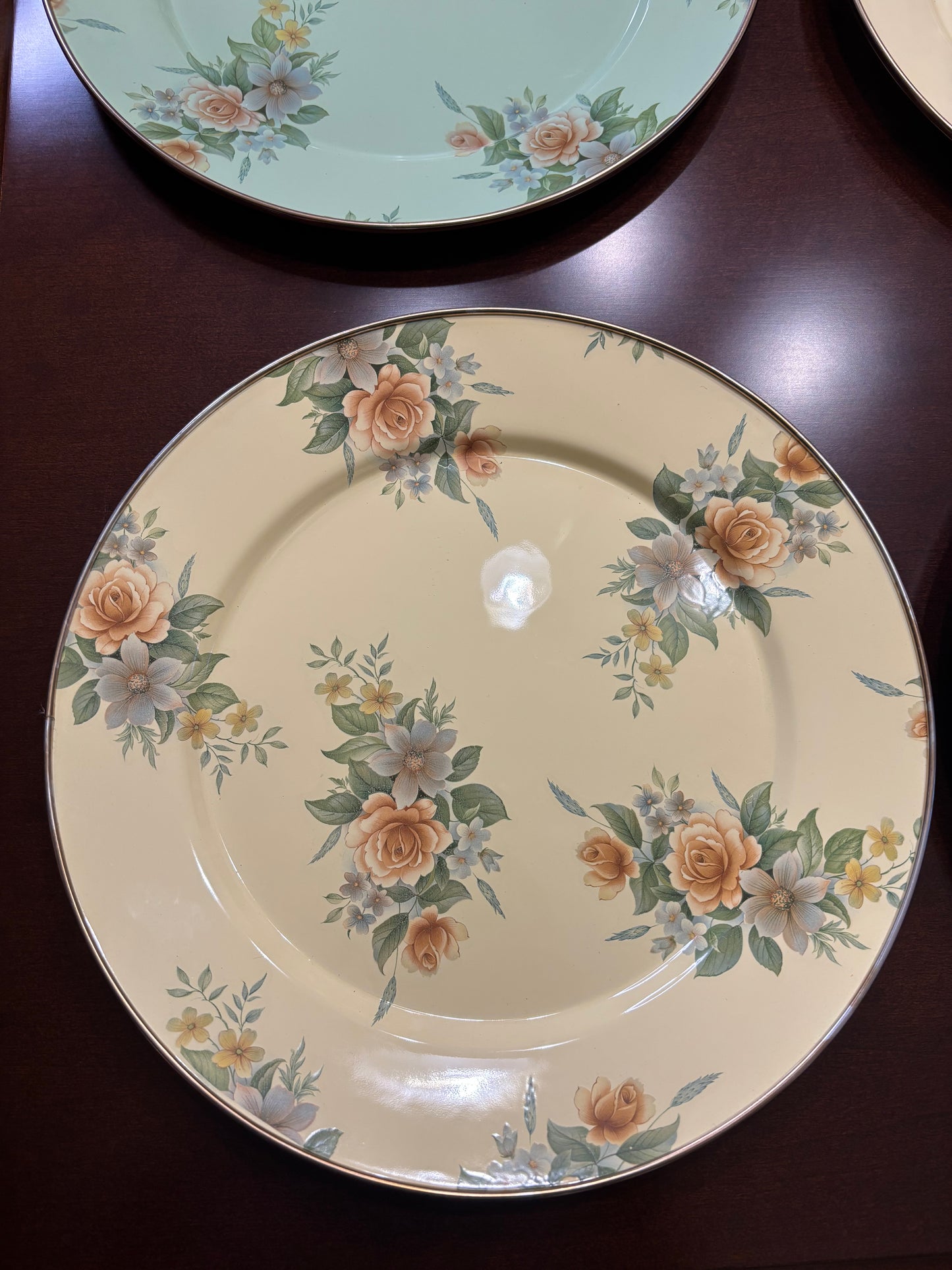 Mackenzie Childs Enamel Chargers set of 5!