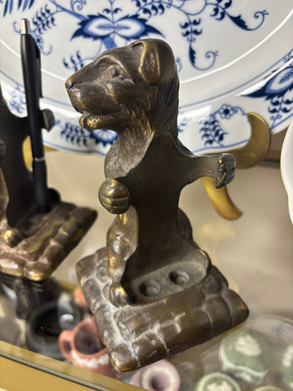 Vintage Levenger bronze dog pen holder! Two available; sold separately!