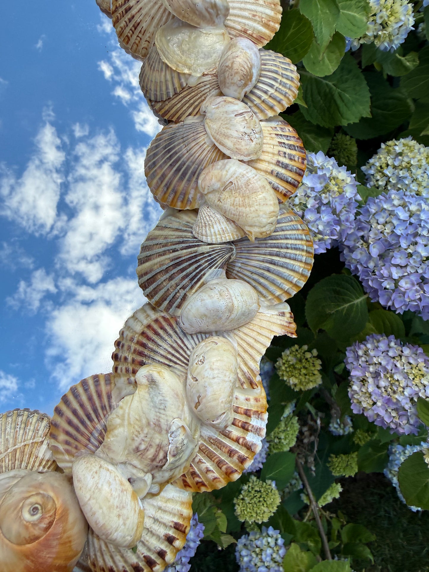 Vintage Handmade Shell-Encrusted Coastal Mirror