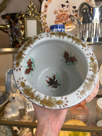 Lovely mini fish bowl style planter with birds and florals!