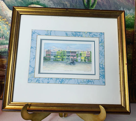 Charleston Rainbow Row Limited Edition Signed Jeanie Drucker framed print!