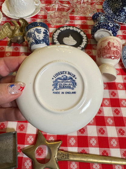 Vintage Liberty Blue Coaster/Butter Pat | Bicentennial Transferware, 1976