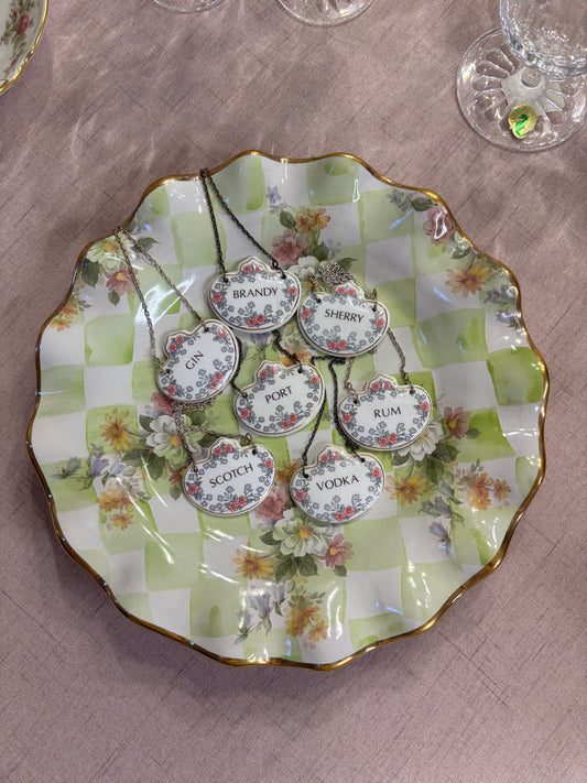 Beautiful decanter tags set of 7!