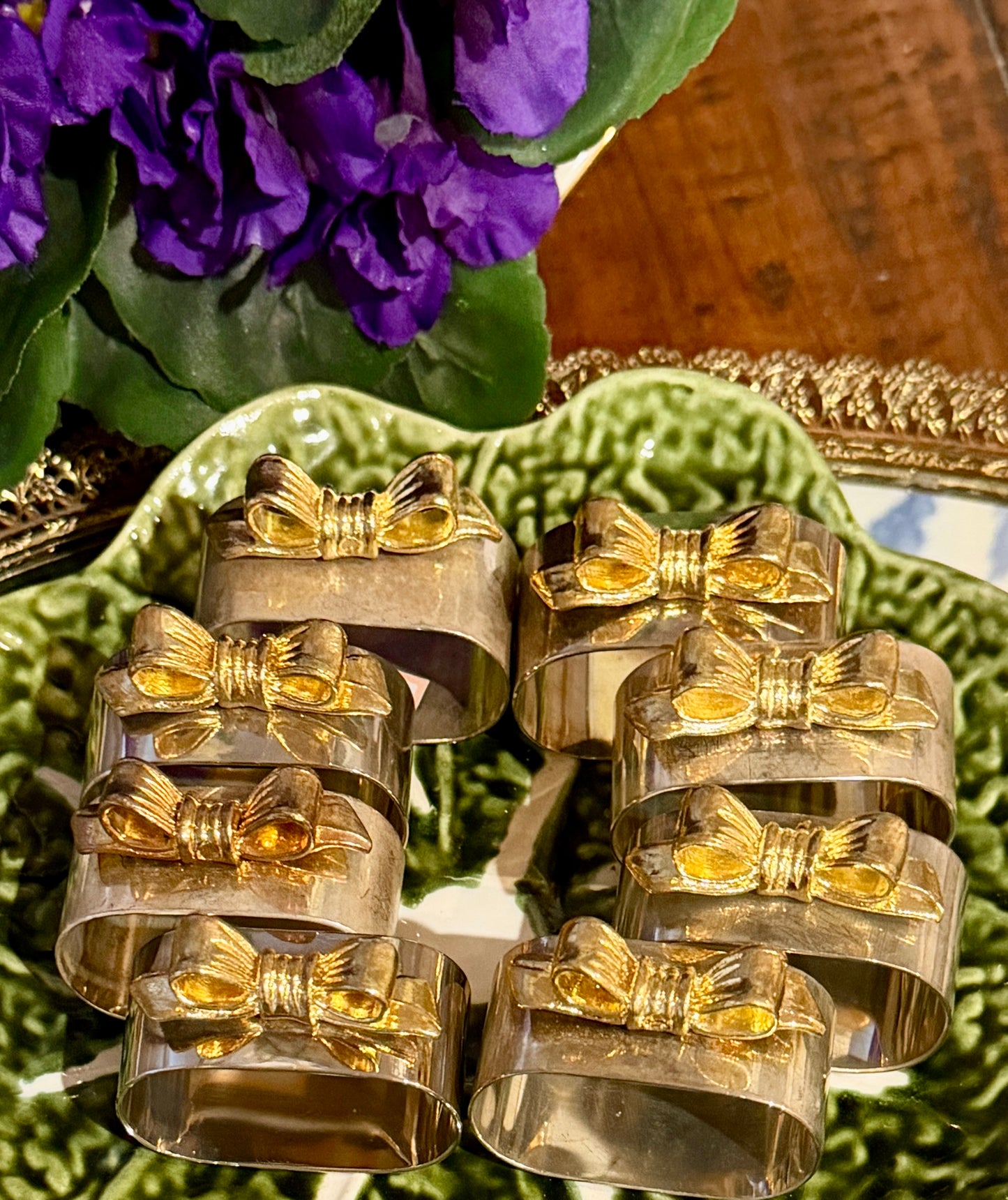 Set of 8 Bow Napkin Ring holders