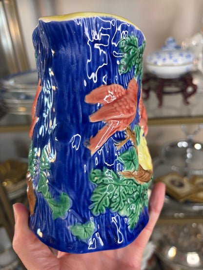 Sweetest bird majolica pitcher!