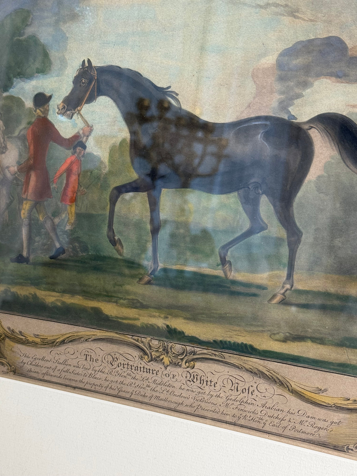 Thomas Spencer After | Richard Houston Engraved Hand-Colored Equestrian Portraits, Pair | c.1750s | Framed 19.5” H × 21.25” W