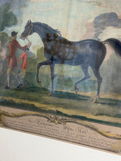Thomas Spencer After | Richard Houston Engraved Hand-Colored Equestrian Portraits, Pair | c.1750s | Framed 19.5” H × 21.25” W